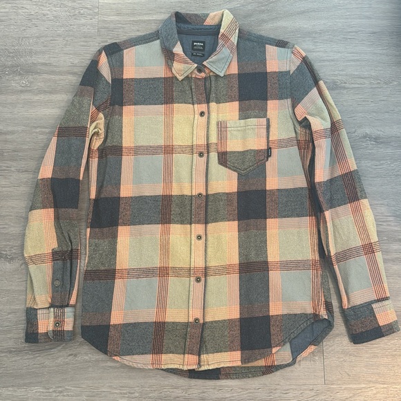 Prana Women’s Golden Canyon Flannel Button Up Sage F23 XSmall - Picture 5 of 8